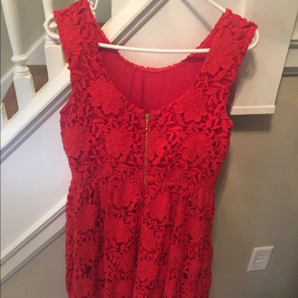 kate spade - Red Lace dress - full skirt - Picture 4 of 5